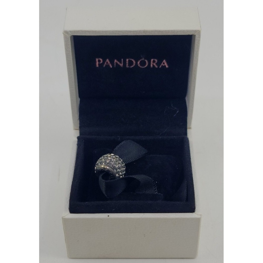 Pandora‎ Sterling Silver Studded Bracelet Bead In Original Box